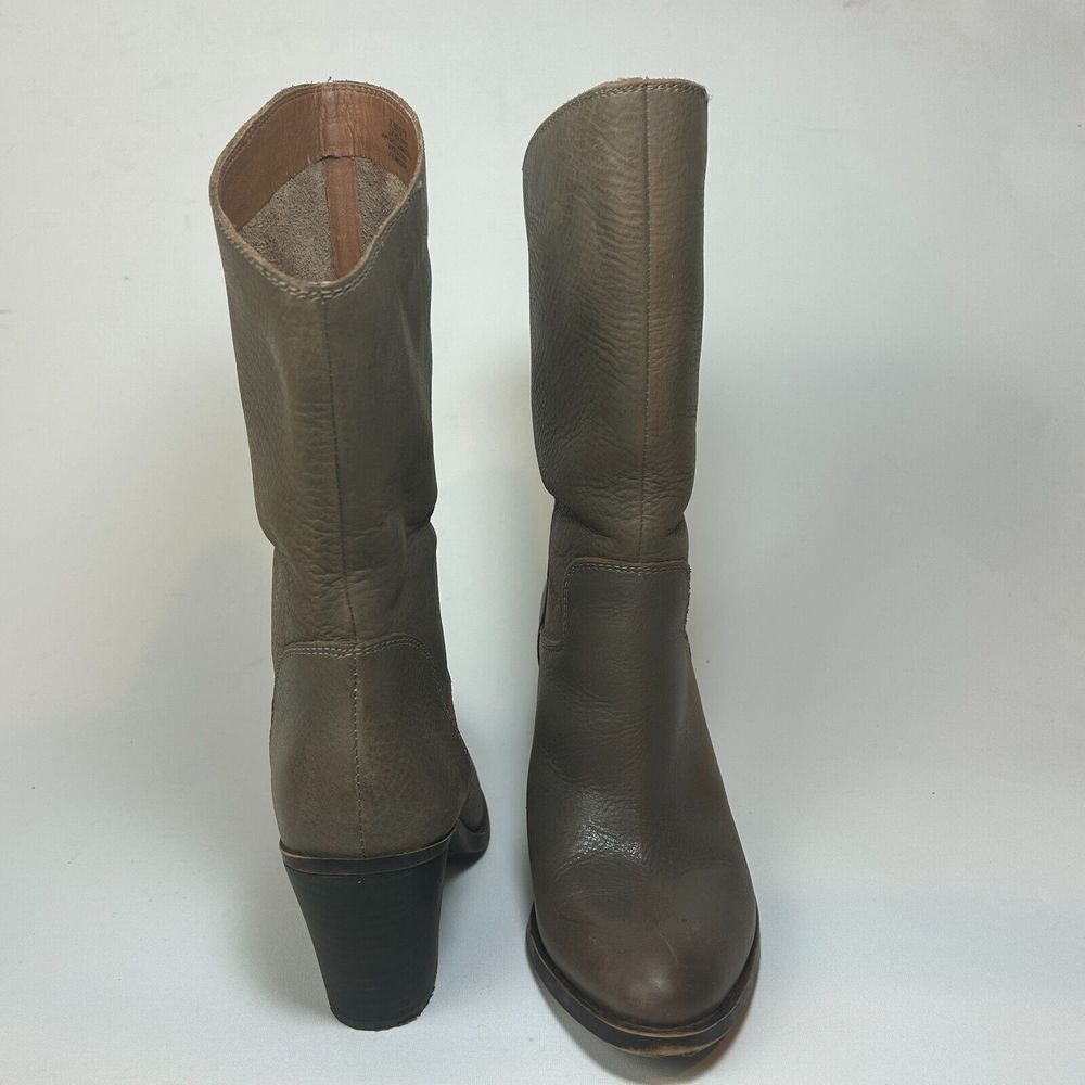 Lucky Brand Embrleigh Taupe Leather Mid Shaft Boots Booties Size 7.5 - Picture 8 of 13